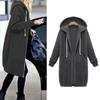 Chic Lady Solid Color Long Sleeve Casual Hooded Sweatshirt Coat Zipper Outwear