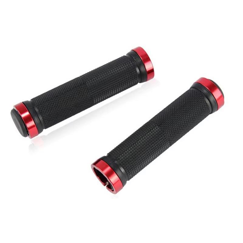 Bicycle Handlebar Grips Aluminum Alloy Double Lock-On Anti-Slip Rubber for MTB Fixed Gear Bike