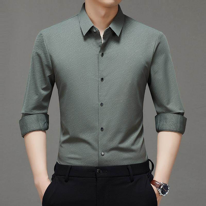 Autumn Men's Long-sleeved Shirt High-end Middle-aged and Young Men's Clothing Casual and Comfortable Dad Clothing