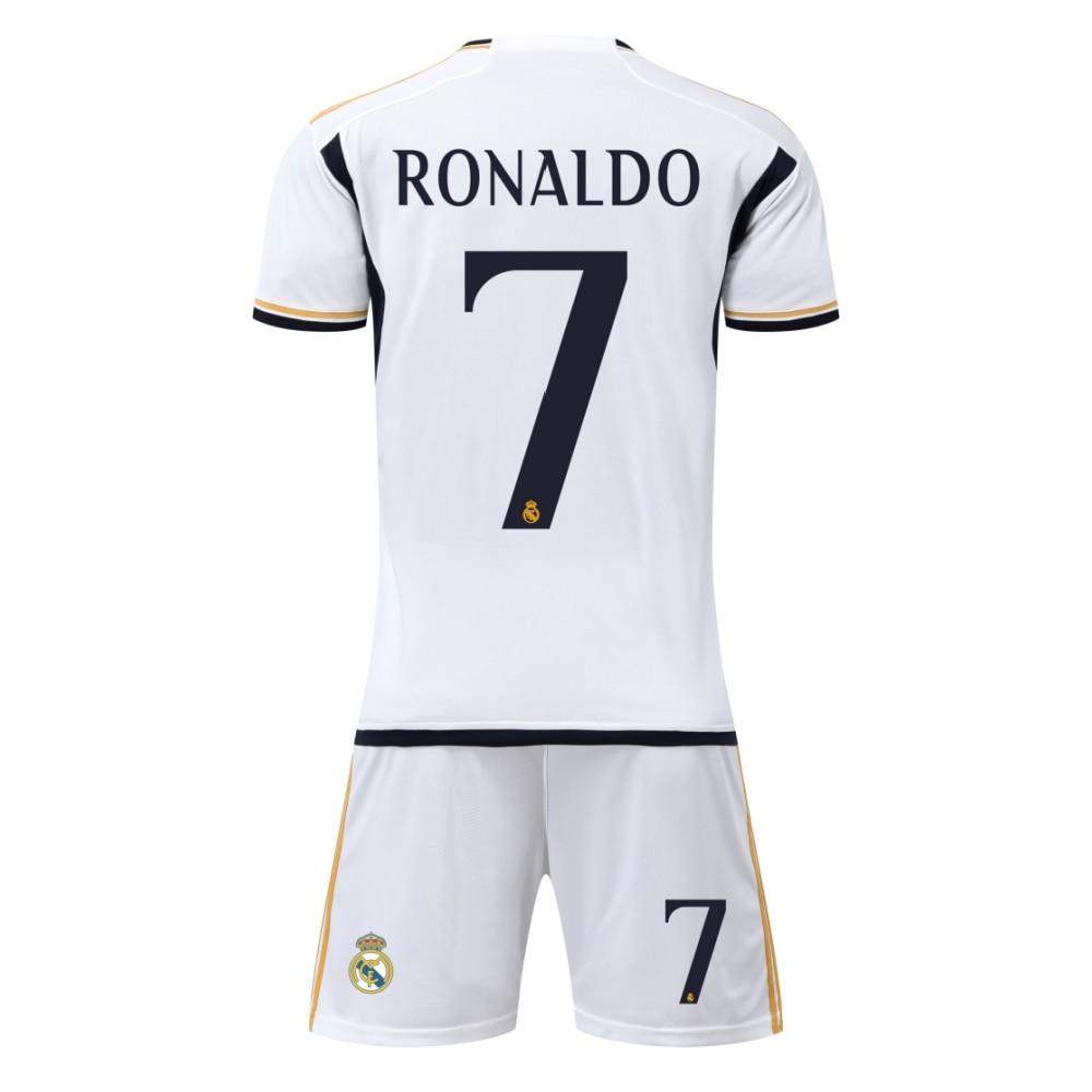 Real Madrid Ronaldo Dětský Fotbalový Dres Bílý Krátký Rukáv Mladistvý Tréninkový Zápasový Top Prodyšný Rychleschnoucí
