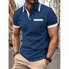 New Men's Polo Shirt with Chest Pocket: Plain, Casual and Stylish Short-sleeved T-shirt