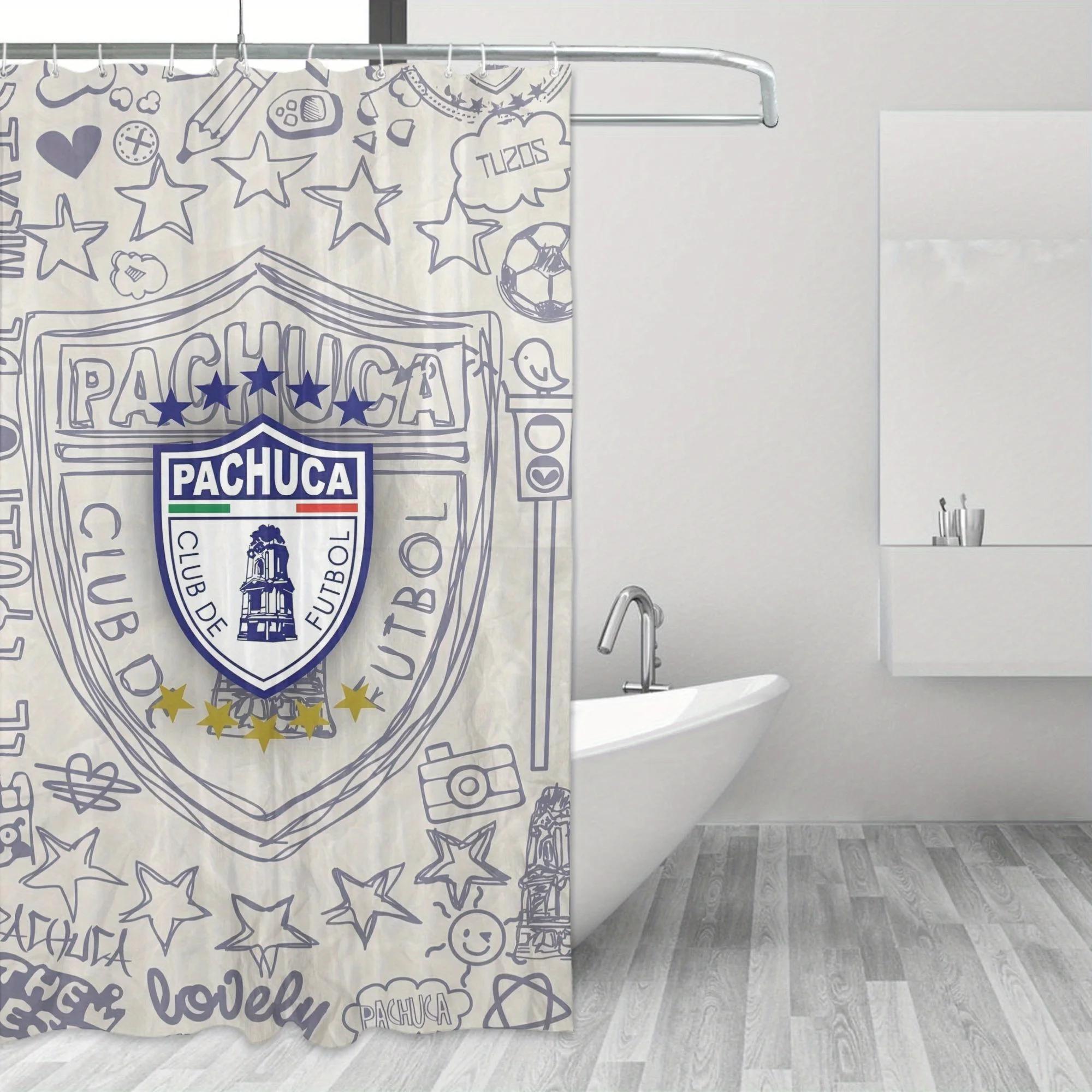 

Vibrant Pachuca Football Club Shower Curtain for a Sports-Themed Bathroom, Featuring the Official Team Crest with Bold Blue W90xH180cm