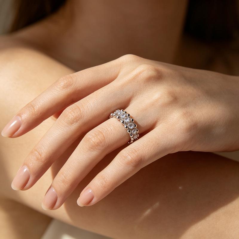 New 2026 Vintage Zirconium Open Index Finger Ring for Women - Light Luxury Summer Style