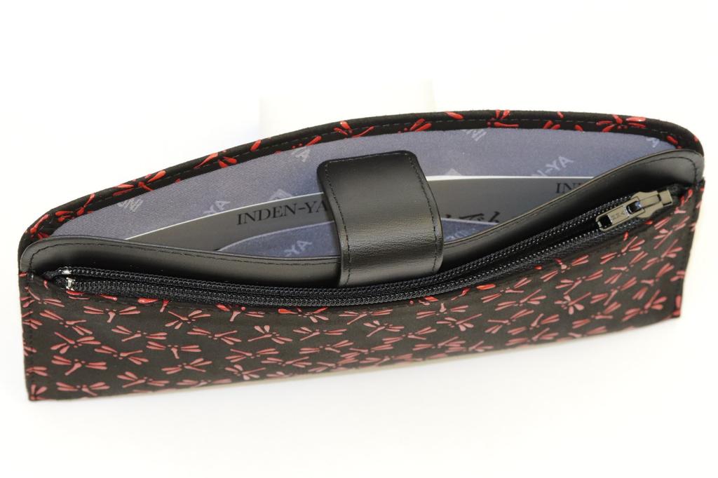 Inden Yushichi Uehara Echtes Münzgeldbörse auf der Modellnummer schwarzer Hintergrund x rote Libelle echt lang Made in Japan [INDEN-YA] (INDEN-YA)