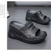 A-linje Tøfler Dame Sommer Utebruk Tykksålet Økning Hæld Sandaler Hjemmebad Vanntett Anti-lukt Sklisikker