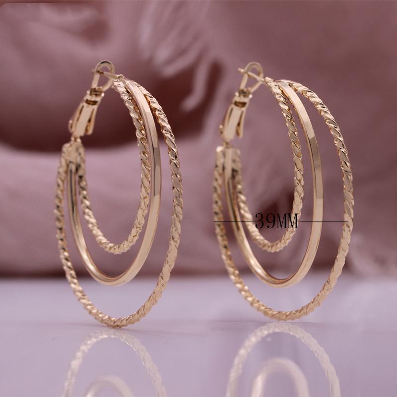 

Большие серьги-кольца, модные, персонализированные, в журнальном стиле, преувеличенные круглые серьги в стиле панк 3.9cm розового золота