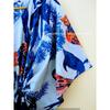 Damen Baumwoll-Nachtwäsche Blau Lang Eulen-Print Übergröße Maxi Überwurf Kaftan Kleid CKFTN-SCRN-FULL-BUYIT-051