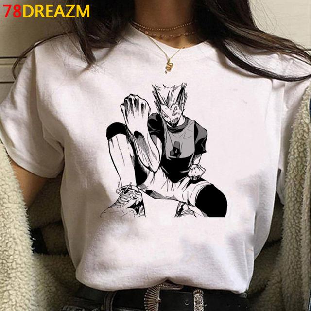 Oya Oya Haikyuu camiseta para hombre Kawaii japonés voleibol Anime Camisetas gráficas Kawaii Karasuno dibujos animados Unisex Harajuku camisa masculina