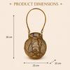Eco Decx Rattan Hurricane Lamp with Handle, Woven Decorative Table Lamp for Bedroom, Living Room & Bedside Decor, 25  x  25  x  30 cm