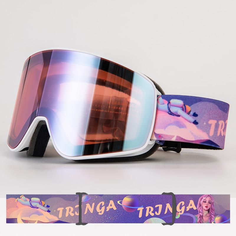 Ochelari de schi HD Mirror Straturi duble UV400 Anti-aburire Snowboard Snowboard Mască de schi Ochelari