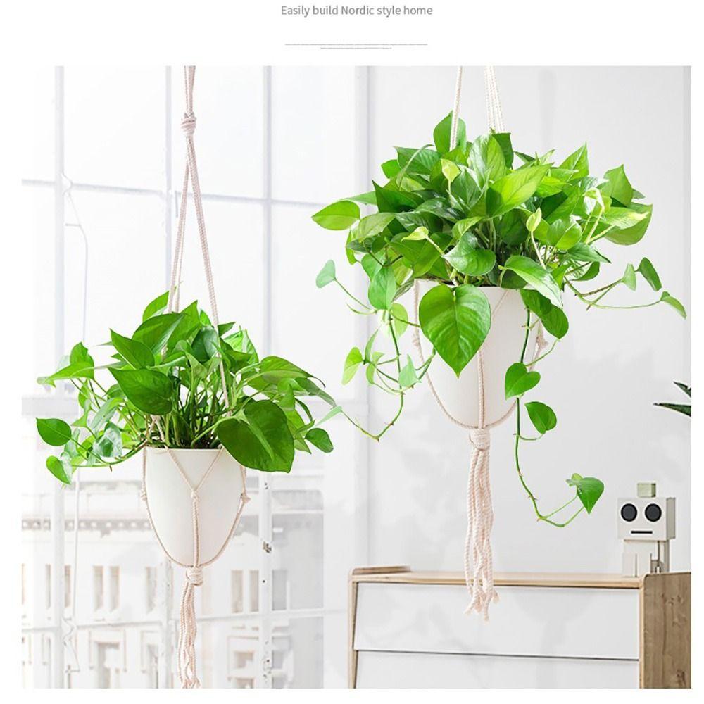 White Hanging Plant Pot Eggshell Shape Planter Self Watering Plant Pot  Indoor Outdoor Ornament