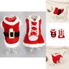 Festive Red Pet Christmas Costume Santa Outfit For Dogs Soft Acrylic Fabric