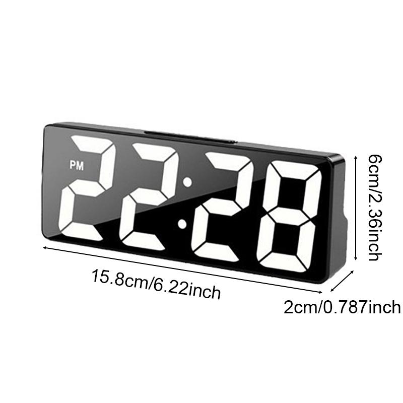 Voice Control Digital Alarm Clock Led Digital Clock Bedroom Alarm Clock Tabletop Led Watch Adjustable Brightness 12/24H NZ003