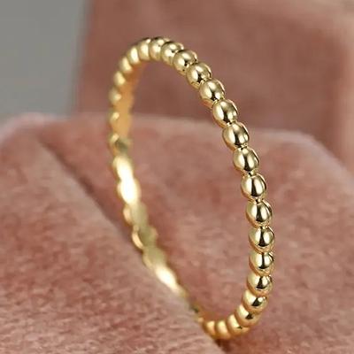 Simple Round Bead Ring For Women, Stacked With Transfer Beads, Niche High-End Sense Element Ring, Low-Key Index Finger Ring