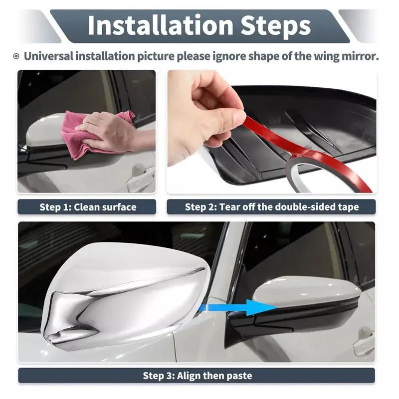 For Peugeot 301 2012 2013 2014 2015-2018 ABS Chrome Car Rearview Side Mirror Cover Wing Cap Exterior Door Trim Adhesive Sticker