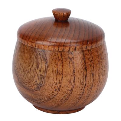 Sour Jujube Wood Condiment Jar Japanese Safe Dustproof Classic Flip Top Spice Jar for