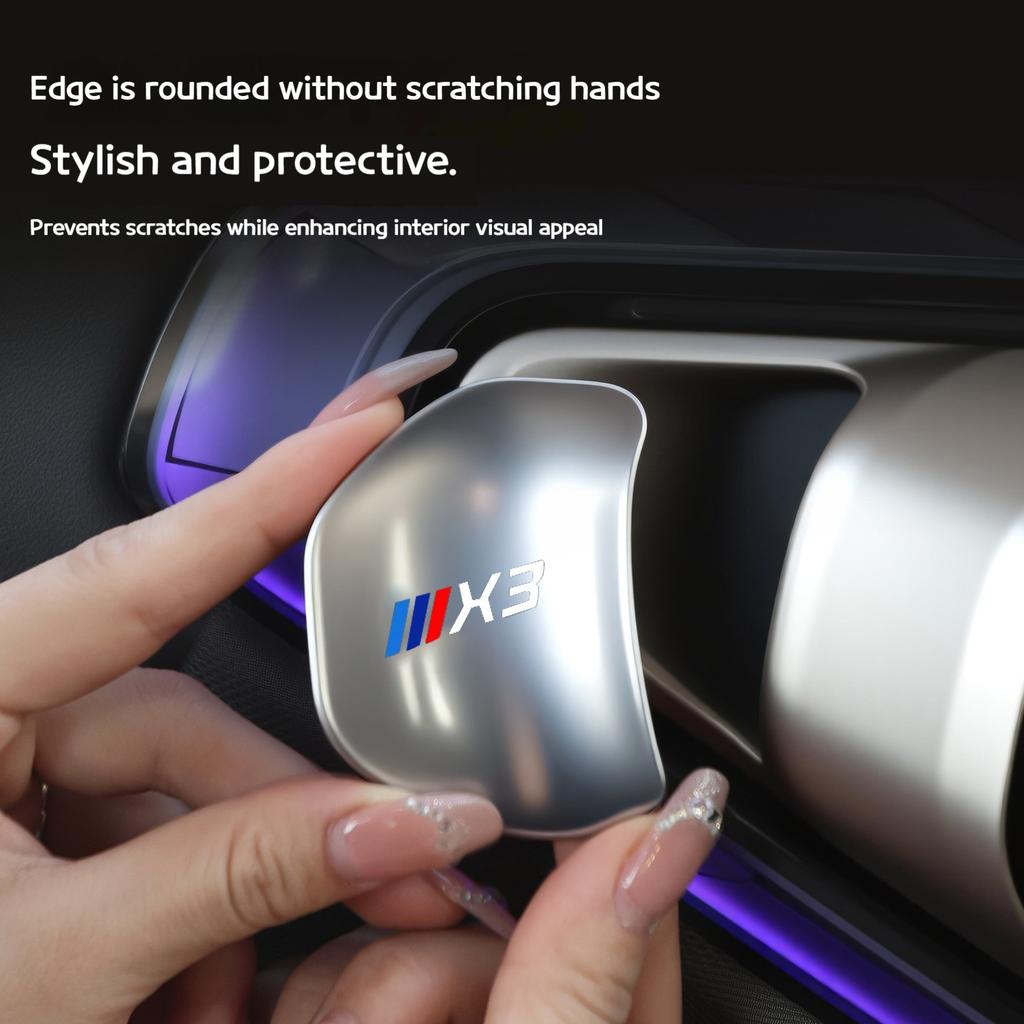 Car Silver Inner Handle Door Bowl Protective Plate Protective Sticker Door Handle For BMW X3 G45 2025 Interior Accessories