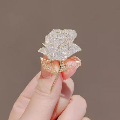 Versatile Temperament Rose Brooch High-End Women'S Niche Design Sense Suit Brooch Personalized Retro Pin With Jewelry