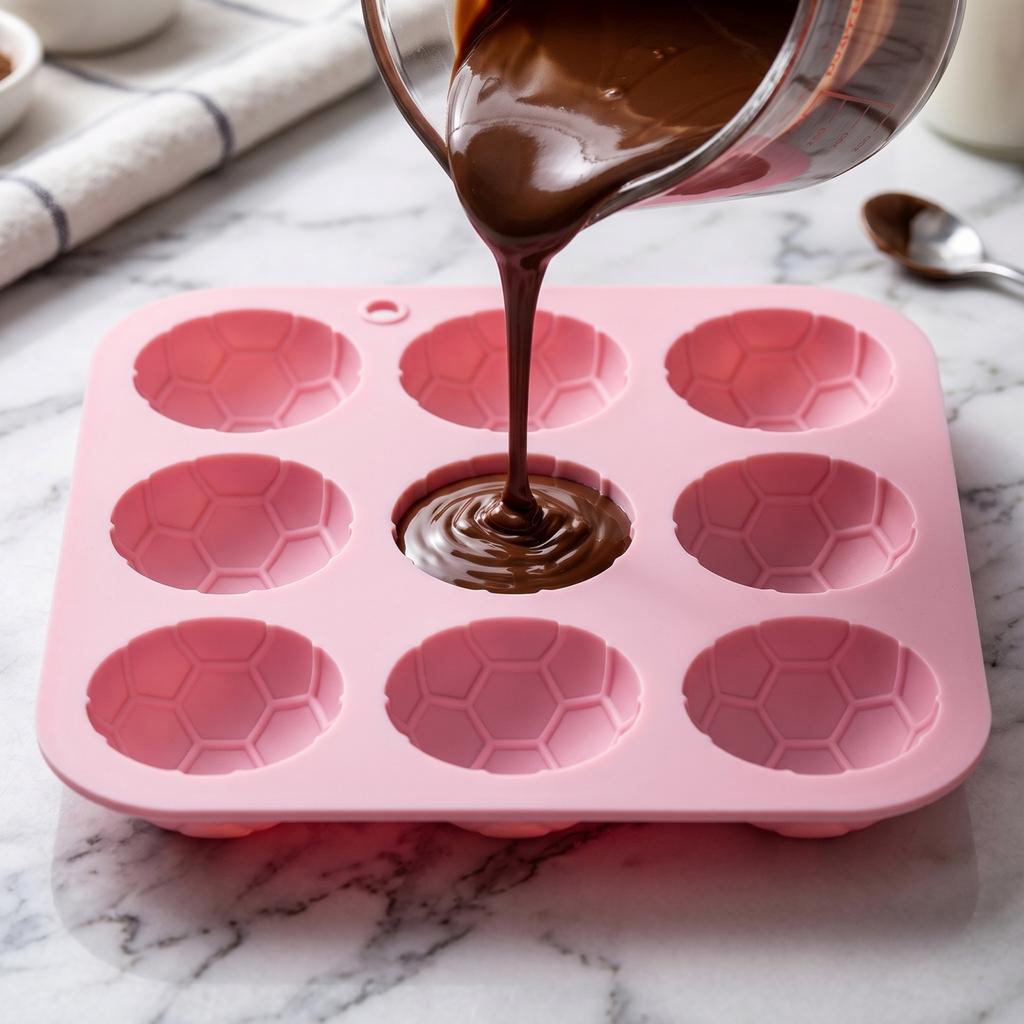 Silicone Chocolate for Football Candy Making, 9 Cavities for DIY Baking and Decor