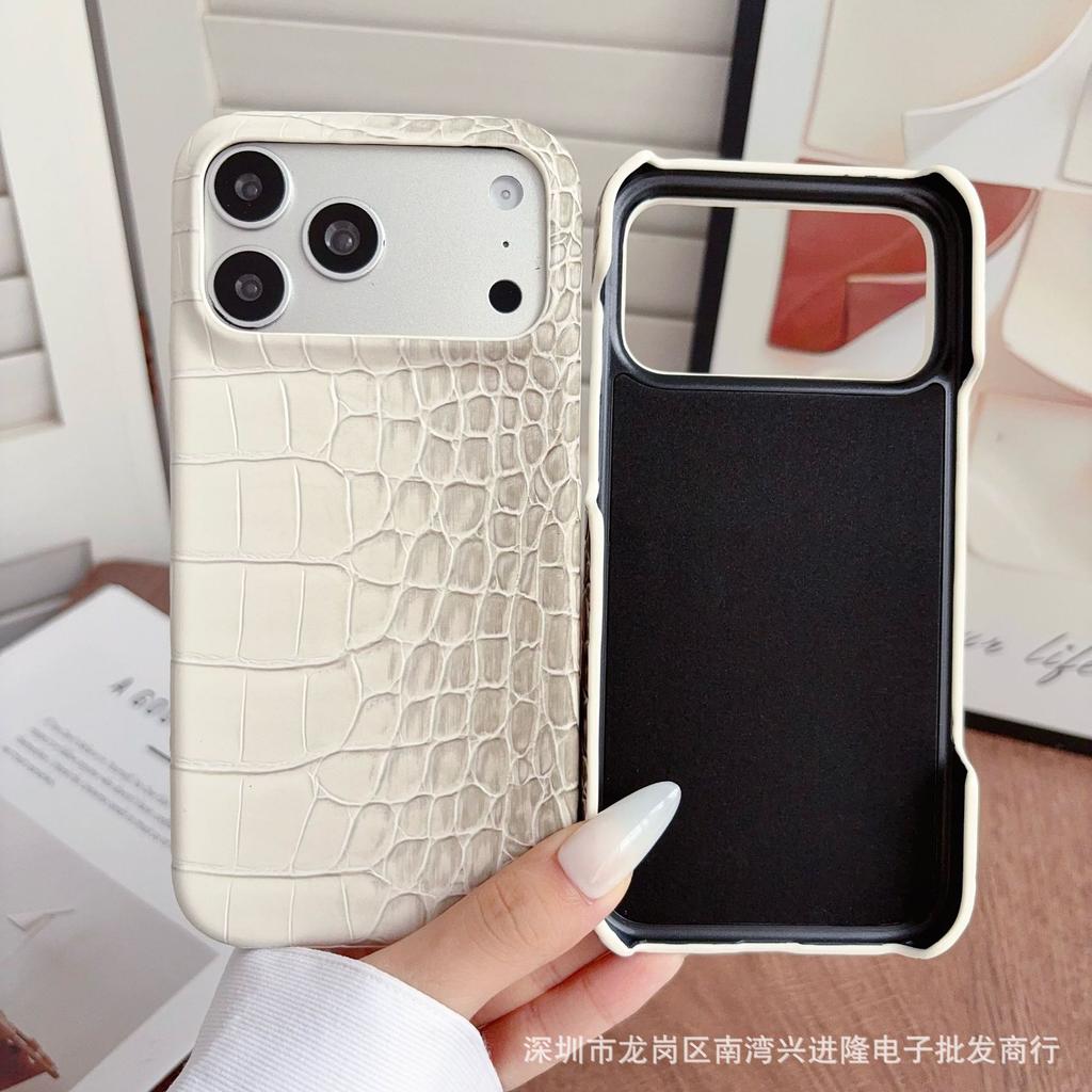 Applicable to iPhone16Pro mobile phone case Huawei P80 gradual change color crocodile pattern anti-drop protective case Mate70 leather case