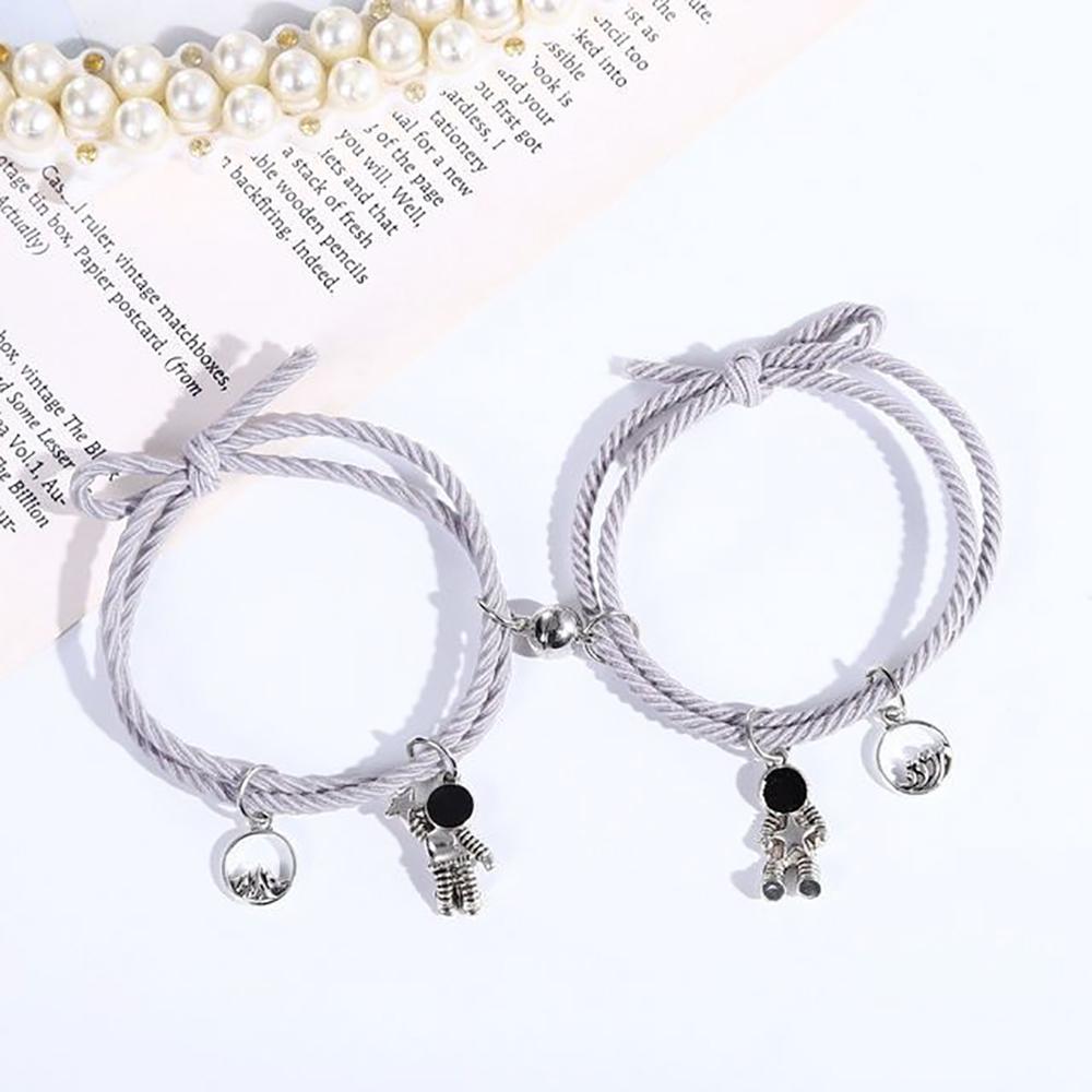 and Sea Zinc Zinc Alloy Lover Men Couple Bracelet Magnet Wristband Valentine's Day Gift Eachother Hand Rope