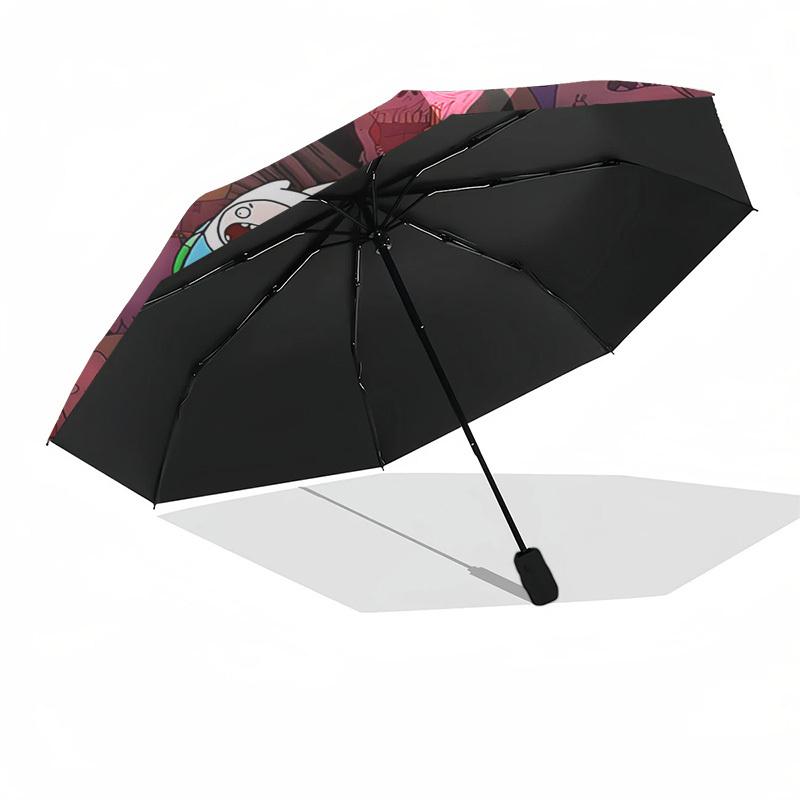 1pc Adventure Time Outdoor Umbrella - Automatic Opening/Closing, Portable 3-Fold Design, 8-Rib Iron Frame - Perfect Gift for Fans, Travelers, Eve