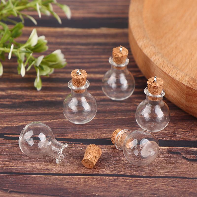 Lot de 10 Petites Bouteilles en Verre Bouteilles Transparentes Mini Bouteilles à Souhaits Avec Bouchons en Liège Mariage Noël Anniversaire Fête Bricolage Artisanat