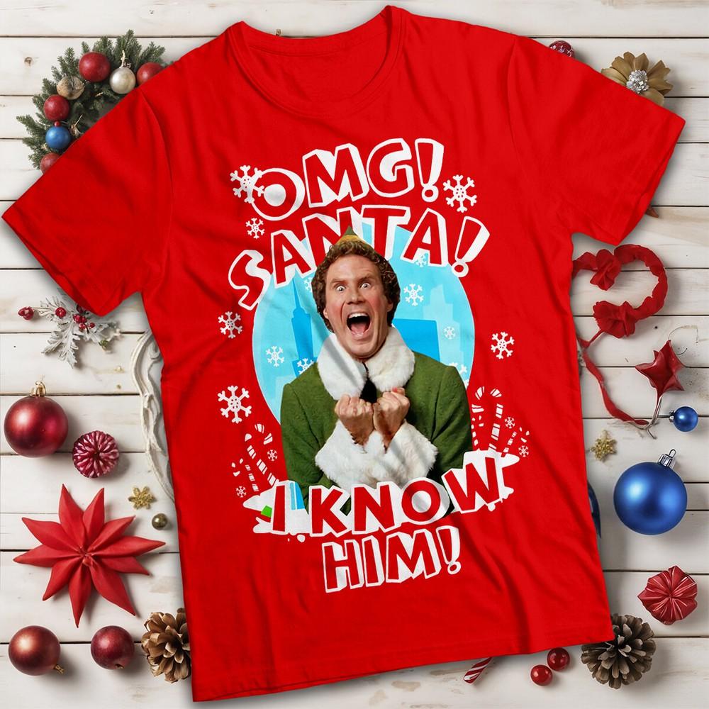 Funny Unisexs and Unisex Elf Santa Christmas TShirt Tee MC S