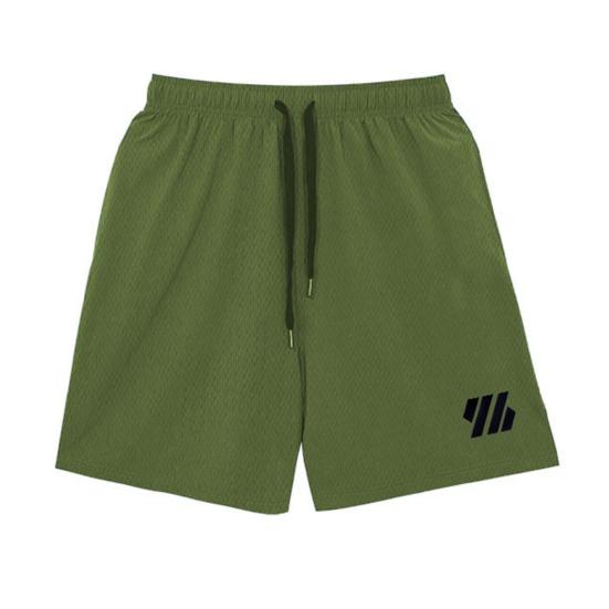 Men Summer Casual Shorts Elastic Drawstring Waist Fitness Shorts Quick-Drying Sports Shorts with Pockets Solid Color Wide Leg Shorts