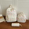 Sweet and Lovely Bow Print Three Piece Backpack Set Lightweight, Large Capacity, Multifunctional Student Backpack Campus Outdoor
