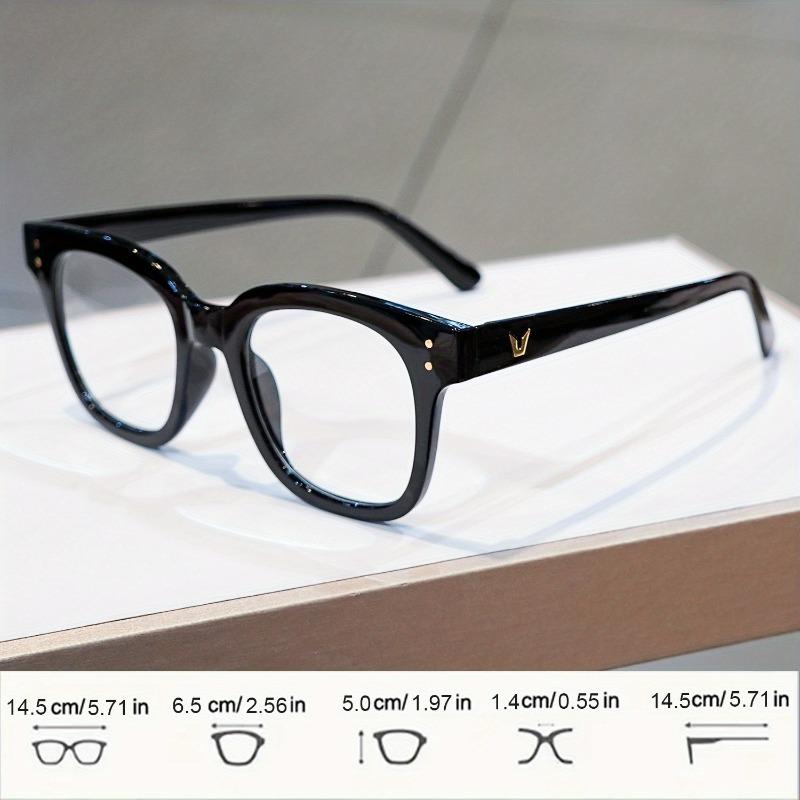 4pcs Square-Frame Reading Glasses for Women Men Minimalist Black Clear Full-Rim Frames Durable Eyewear for Computer Use
