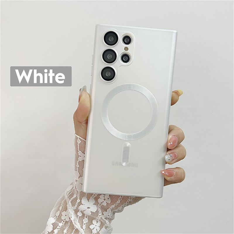 

Роскошный магнитный чехол Magsafe с беспроводной зарядкой для Samsung Galaxy S22 S21 Fe S23 Ultra Plus, матовый защитный чехол для объектива камеры Samsung S21
