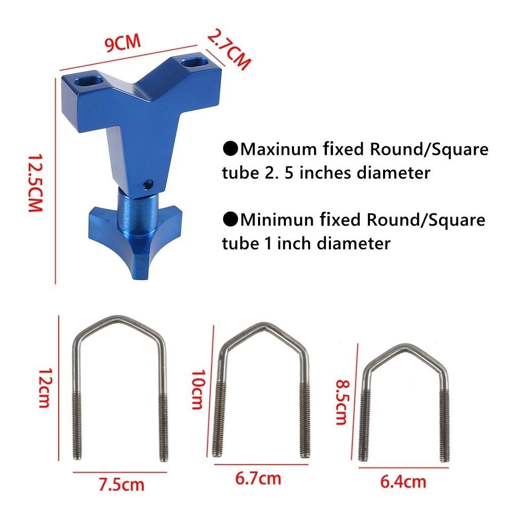 2Pcs Adjustable High Lift Jack Tube Mount Bracket Gasket 1-2.5" (Round/Square) For Jeep Wrangler JK TJ Roof Rack Front JA-1001
