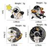Versatile Astronaut Brooch: Interstellar Exploration Drip Oil Alloy Badge for Clothes, Hats, and Bags
