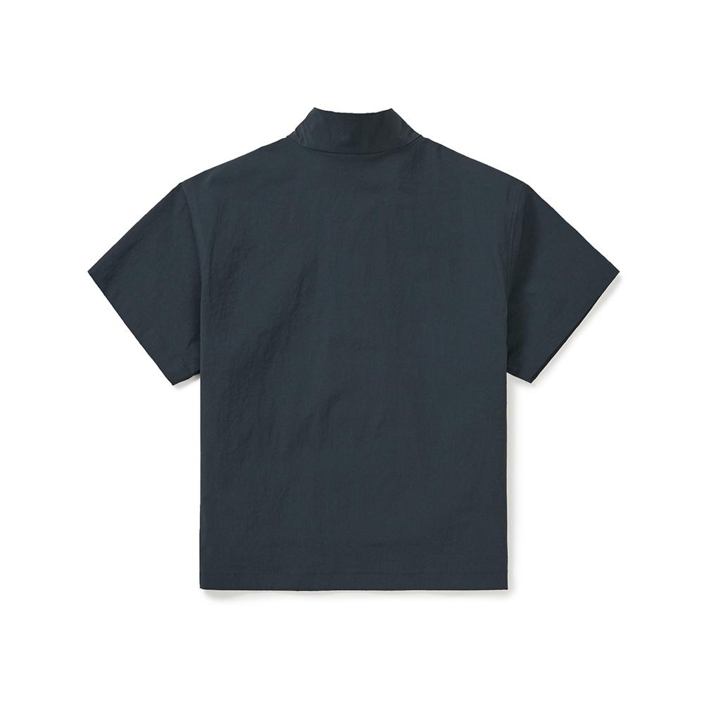 [Snowpeak] Kids Cooling Root Stand-Neck Short-Sleeve Anorak Vintage Green (S25MKRAN90)