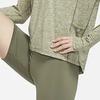 Nike Dri-Fit Logo Print Quick-Dry Eco-Friendly Reflective Round-Neck Long-Sleeve Running T-Shirt Women Tops Olive-Green CU3278-222