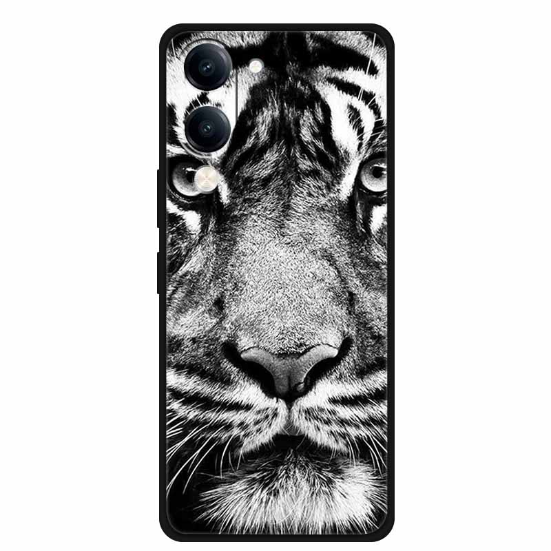 For Vivo iQOO Z10 Lite Case Silicone Black TPU Funda Back Cover for iQOO Z10 Lite 5G I2409 Soft Case Animal Coque IQOOZ10 Lite