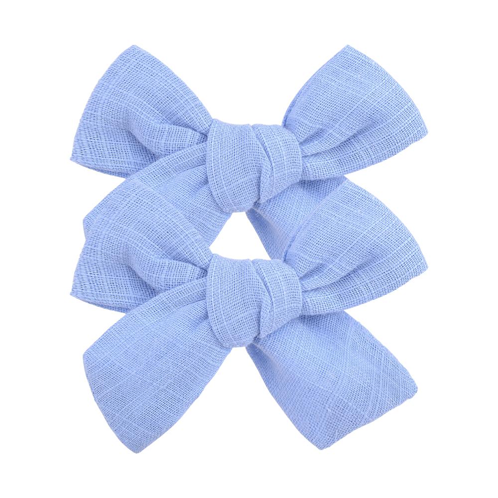 10Pcs/set Solid Color Cotton Hair Bows Hair Clips for Baby Girls Boutique Hairpins Barrettes Headwear Hair Acesssories