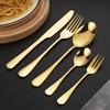 6/30pcs Golden Stainless Steel Tableware Knife, Fork and Spoon Hotel Thickened Western Tableware Steak Knife, Fork and Spoon Set