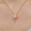 ZAKOL Exquisite Rotating Sunflower Zirconia Flower Pendant Necklace Fashion Plant Flowers Gold Color Chain Choker Necklace Gift