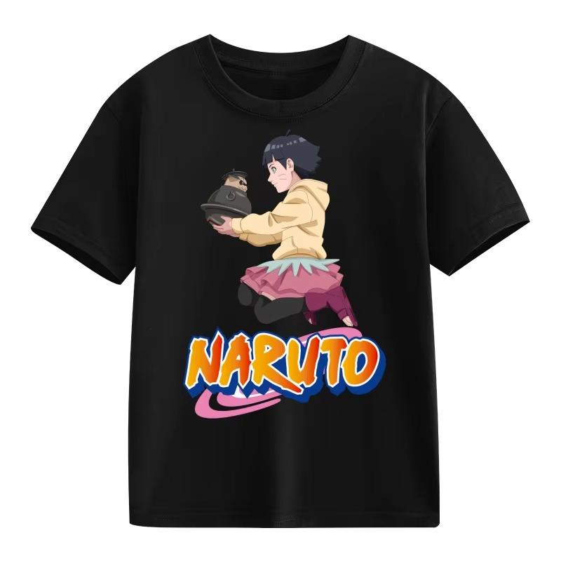 2026 Naruto Kids TShirt Uzumaki Uchiha Sasuke Hatake Kakashi Anime Character Print Cotton Short Sleeve Boys Girls Round Tops