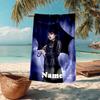 Custom Name Ultra-Soft Beach Towel with Wednesday Theme,Ideal for Pool - Camping, Diving - Perfect Travel Essential, Vibrant Beach Towel.