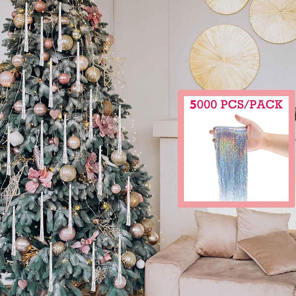 Weihnachtsbaumdekoration DIY-Set Laserschnitt Metalldraht Aluminiumfolie Quastenanhänger Festliche Atmosphäre 5000 Stück
