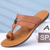 Men Black Leather Slippers Simple Flats Summer White Flip Flops Outdoor Sandals Open Toe Beach Shoes Plus Size