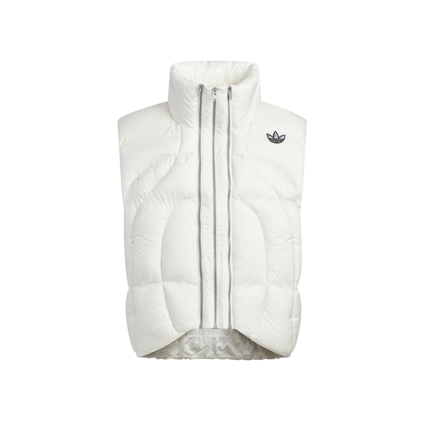 Adidas Оригинальная коллаборация Originals X Gali, жилет без рукавов на молнии, свободного кроя со стойкой, теплый пуховый жилет из утиного пуха, унисекс, KS8233 2XS