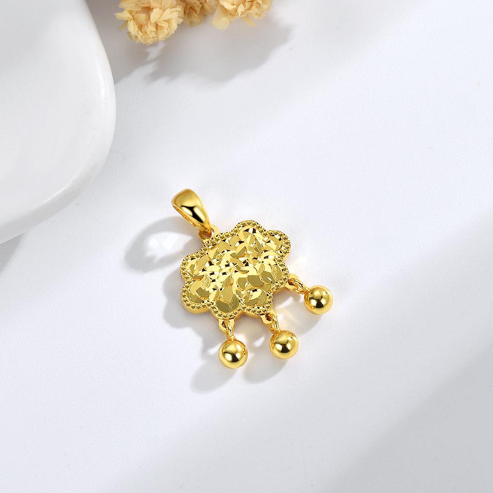 Zhuoyi S925 Silver Pendant: Women s CNC-Carved Crushed Ice Bell Necklace – Light Luxury & Versatile DIY Design S925 Silver