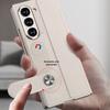 Magnetic Buckle Card Holder Flip Phone Case + Film for Samsung Galaxy Z Fold 7 Zfold 6 Wireless Charging Leather Thin Hard Cover