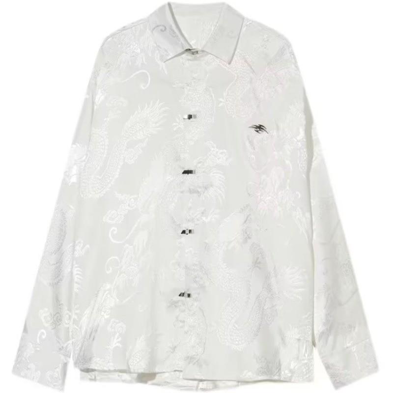 

Shirt Top Printed Fashionable Casual Trendy Shirt Long Sleeve XL білий