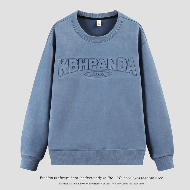 Herr Vår och Höst Casual Sweatshirt Herr Trendigt Märke Mode Bokstav Präglad Trendig Ungdom Rundhalsad Sweatshirt Herr