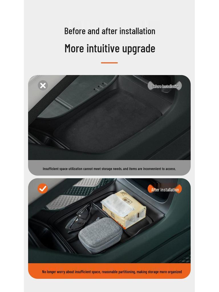 DUGU/YU7 Car Armrest Storage Box - Silicone Organizer for Center Console